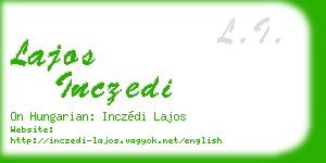 lajos inczedi business card