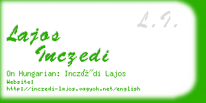 lajos inczedi business card